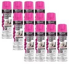 12PK Seymour 20-679 Inverted Pink Landscaping Construction Marking Paint 17 oz picture