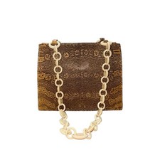 Vintage RARE Authentic FENDI Lizard Shoulder Bag with Resin Chain Straps picture