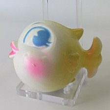 Vintage Hard Rattle Toy Yellow Fish Kitsch Mid Century Modern Retro picture