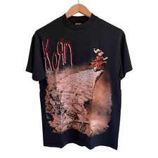 90s Korn Follow The Leader Vintage Nu Metal Band Tshirt black 1998 Reprint Large picture