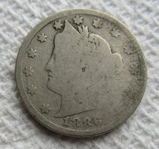 1886 Liberty V Nickel Rare Key Date Low Mintage Full Date Cleaned Hole Filler picture