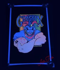 Vintage 1997 Graffix Boxer Jester Big 48 Flocked Blacklight 23”x25” Poster USA picture