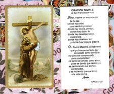 Oracion Simple de San Francisco De Asis -  Paperstock Holy Card GANSP291 picture