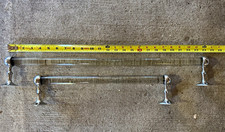 2pc Antique Art Brass Co. Glass and Nickel Plate Towel Bars picture