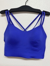lululemon Like a Cloud Longline Sports Bra Blue 8 B/C Light Crossback picture