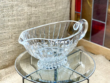 Vintage MIKASA Park Lane Crystal Gravy Bowl Sauce Boat 9”x4” / GERMANY picture
