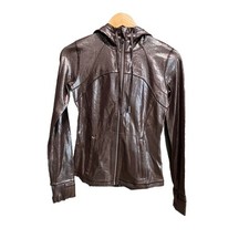 Lululemon Dark Purple Define Shine Radiant Foil Women's Zip Hoodie Jacket Size 6 picture