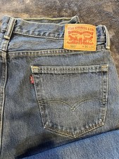 Levi's Men's Straus Co 505 Red Label Jeans Dark Blue Wash, Size 36x34 picture