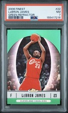2006 FINEST GREEN REFRACTOR #22 LEBRON JAMES 35/199 PSA 7 picture