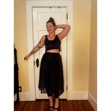 80s Vintage Fredricks of Hollywood Two Piece Lace Set Sz M picture