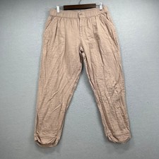 Pact Double Gauze Pants Womens Large Tan Organic Cotton Coastal Beach Boho Chic picture