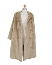 Vintage 1960s Double-Breasted Faux Fur  Cream Women's  Overcoat  picture