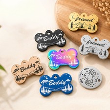 Personalized Pet ID Tag Custom Engraved Name Phone Stainless Steel Bone Tag picture