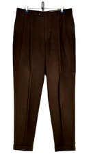 VTG 90s Y2K John Alexander Hartmarx 34 Worsted Wool Dress Pants Brown Pleated picture