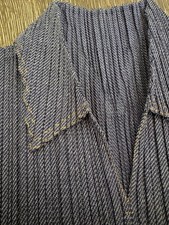 issey miyake pleats please Long Sleeves top Denim Print Size 3 Rare picture