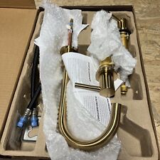 Signature Hardware Lexia 483888 Widespread Bathroom Sink Faucet Brushed Gold New picture