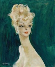 Jean-Gabriel Domergue (Handmade) Signed Oil Painting on Canvas Art Deco picture
