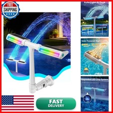 POOLHOUR Solar Pool Fountain with Lights for Above Ground & Inground - White picture