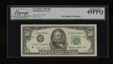DBR 1985 $50 FRN Cleveland Fr. 2122-D Legacy 45 PPQ Serial D02170559A picture
