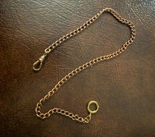 Vintage 1960s Gold Copper Tone Pocket Watch Chain 14
