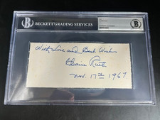 Claire Ruth  Signed cut 1967 - Beckett  Certified HOF - Mrs. Babe Ruth Yankees picture