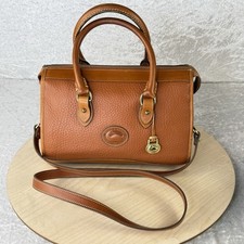 Vintage 1980s Dooney & Bourke British Brown Pebbled Leather Satchel Handbag picture
