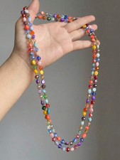 1pc Boho Colorful Shell Beaded Long Necklace Double Layer Beach Vacation Jewelry picture