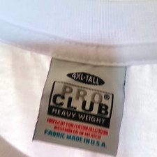 Pro Club Heavyweight Cotton Crew Neck Short Sleeve T-Shirt White 4XL Tall picture