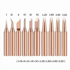 10Pcs 900M-T Pure Copper Soldering Iron Tips Set Lead-Free Solder Head Welding picture