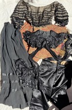 Antique Victorian/Edwardian Lot Skirt Shawls Bodice Trousers - Lot Of 6 picture