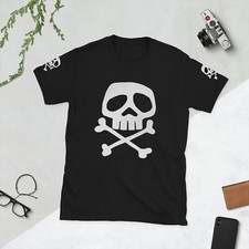 SKULL-N-CROSSBONES - Danzig Misfits 80's T-Shirt Sleeve Print Vintage C@@L picture