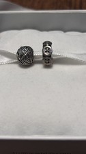 Sterling Trollbeads Pair- Ball of Yarn and Buttons picture