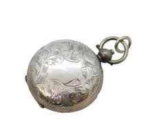 Sterling Silver Floral Pattern Sovereign Holder Case Antique 1912 Birmingham picture