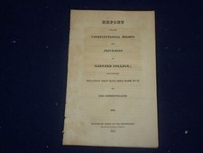 1821 HARVARD COLLEGE CONSTITUTIONAL RIGHTS AND PRIVILEGES REPORT - J 4721 picture