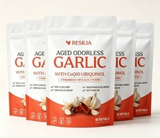 1-5x Resilia Garlic Extract 600mg Softgels 60 Count Odorless Aged Garlic Extra, picture