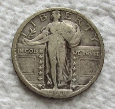 1918-S 25C Standing Liberty Silver Quarter Rare Key Date Full Date Rev. Scratch picture