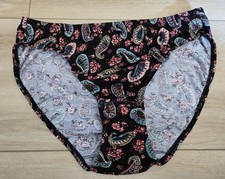 Rare Vintage Victoria's Secret Paisley 100% Cotton High-Leg Bikini Panties M picture