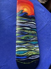Custom Painted Skateboard Deck -- JEB signed - Sunset over the Waves picture