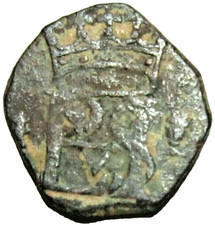 SPAIN. BILLON BLANCA. PHILIP II, 1556-1598 AD. CUENCA MINT. picture