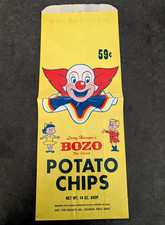 Vintage Bozo Potato Chip Bag NOS perfect picture