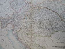 Austria-Hungary Hapsburg Empire Bohemia 1890 scarce folio Scribner-Black map picture