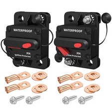 2Pcs Marine Circuit Breaker DC 12V-48V Waterproof Reset Switch for Boat RV Solar picture