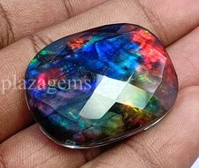 58 Ct Natural Ethiopian Black Fire Opal Certified Rare Precious Gemstone 6GGC picture