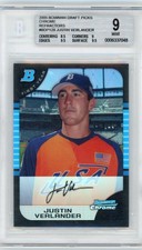 2005 Bowman Chrome Justin Verlander Refractor #BDP129 (AU, RC) BGS 9 picture