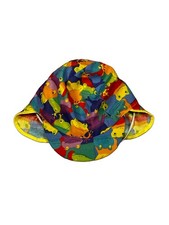 VTG Kids Frog Bucket Hat 52cm Small 2T 3T 4T Rainbow Colorful Sun Cap Neck Flap picture