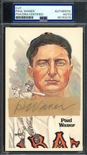 Paul Waner PSA DNA Coa Signed Perez Steele Postcard Cut Autograph picture