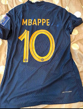 Nike France Kylian Mbappé #10 Men’s Soccer Jersey M Blue FIFA World Cup 2022 picture
