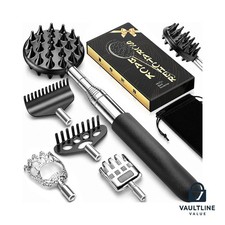 Back Scratcher 5-in-1 Telescoping Stainless Steel with Detachable Heads picture