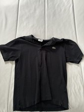 Lacoste Men's Short Sleeve Polo Shirt Black Size 4 Medium RN 87651 No Holes picture