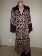 Anthropologie Cleobella Maxi Dress Black Brown Floral Size XS 100% Cotton picture